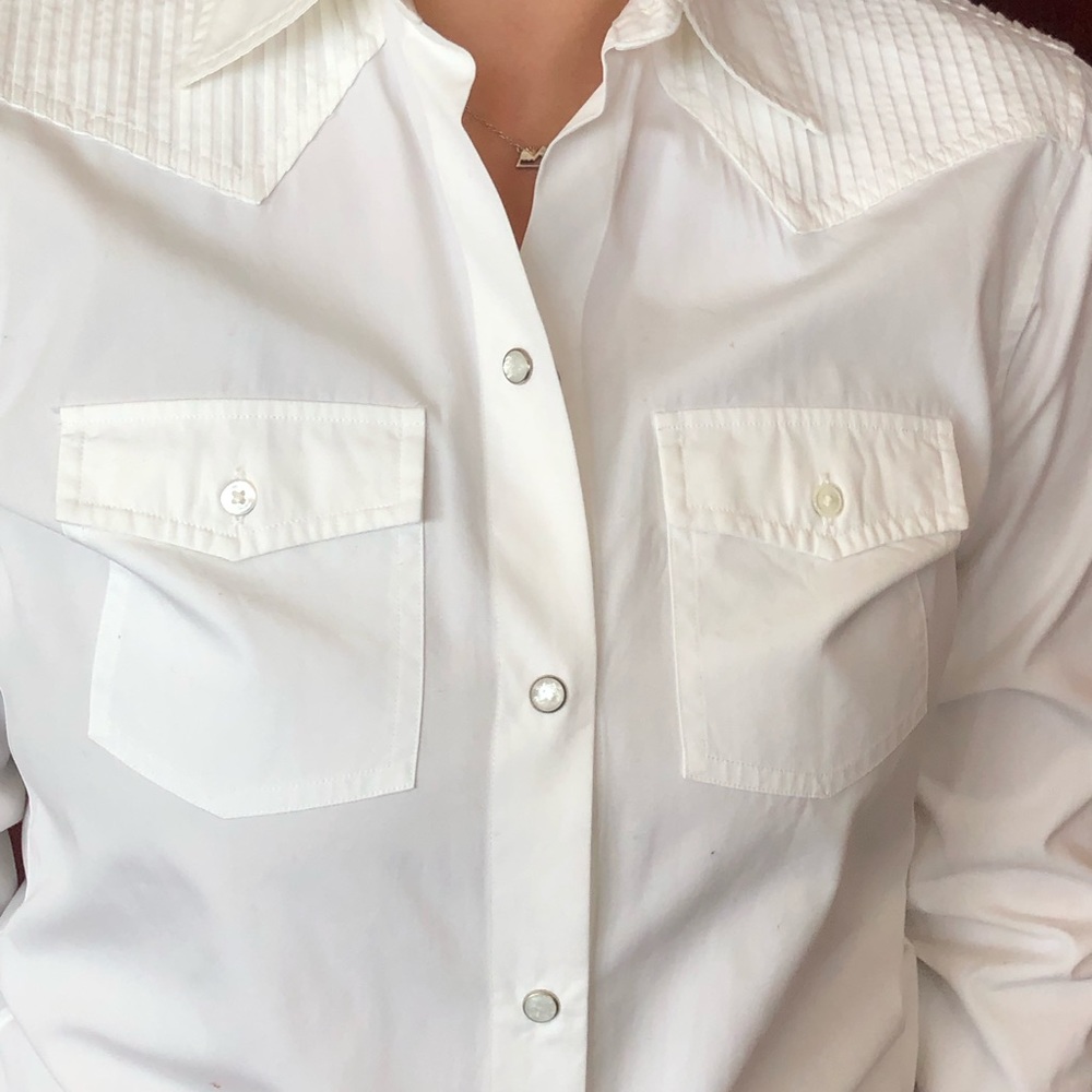 ⭕️ WHITE WESTERN SHIRT WITH TUXEDO STITCH YOKE ⭕️